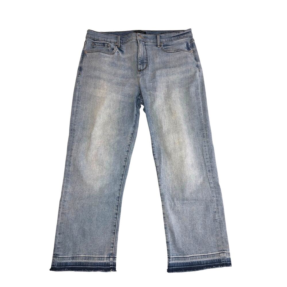 Banana Republic Girlfriend Jeans Size 32 Lightwash Cropped Raw Hem Relaxed